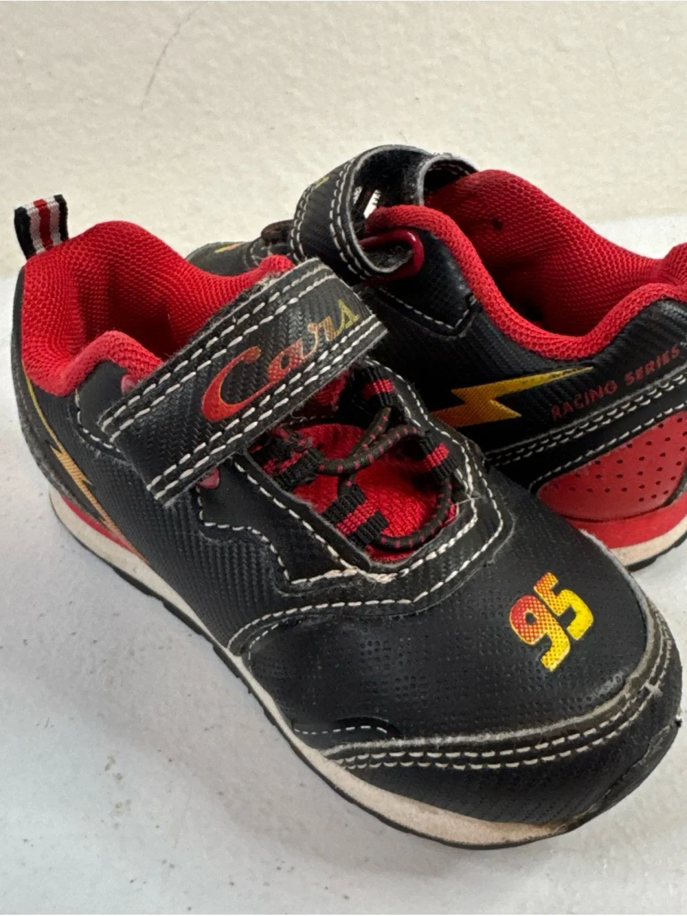 Kids Black & Red Lightning McQueen Sneakers